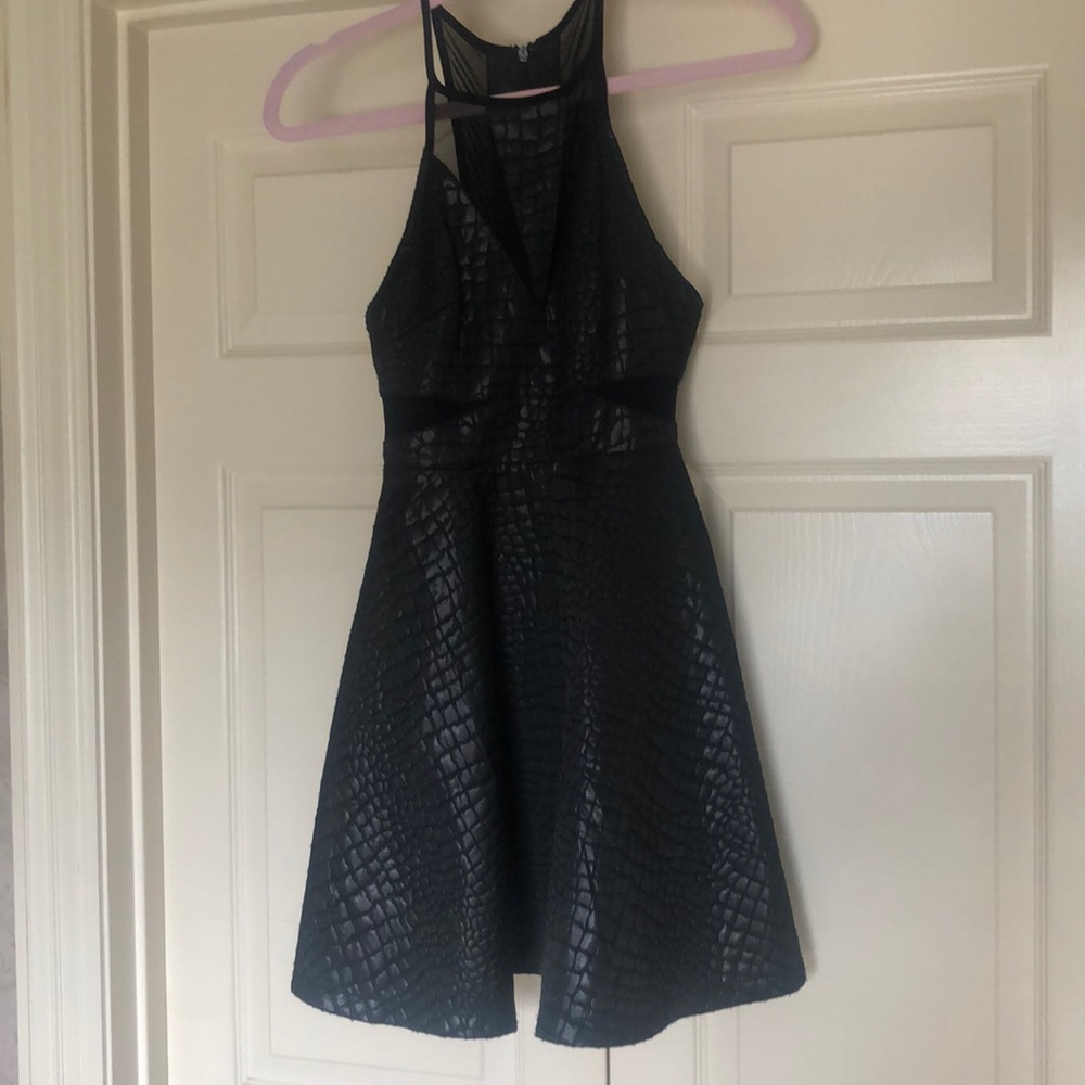Black printed XS sleeveless dress